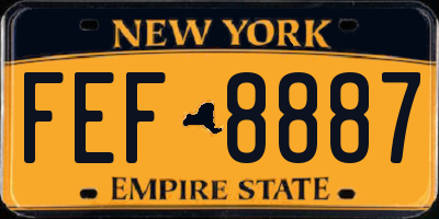 NY license plate FEF8887