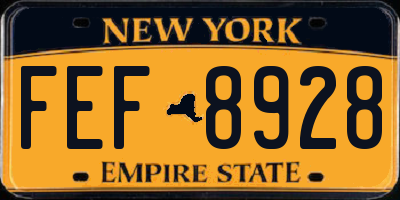 NY license plate FEF8928