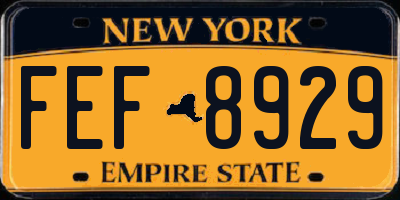 NY license plate FEF8929
