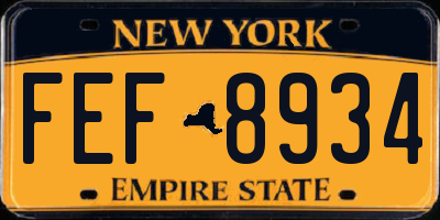 NY license plate FEF8934