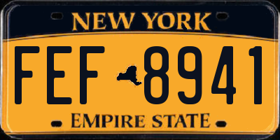 NY license plate FEF8941