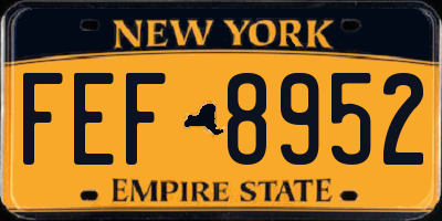 NY license plate FEF8952