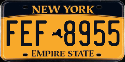 NY license plate FEF8955
