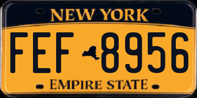 NY license plate FEF8956
