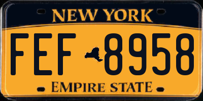 NY license plate FEF8958