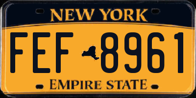 NY license plate FEF8961