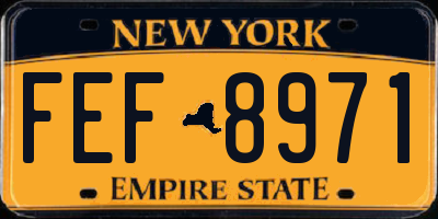 NY license plate FEF8971
