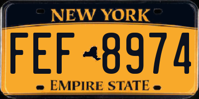 NY license plate FEF8974
