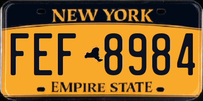 NY license plate FEF8984