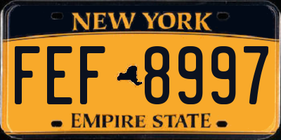 NY license plate FEF8997