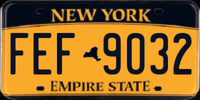NY license plate FEF9032
