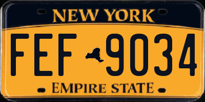 NY license plate FEF9034