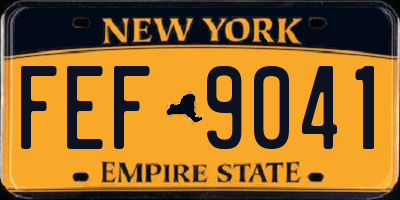 NY license plate FEF9041