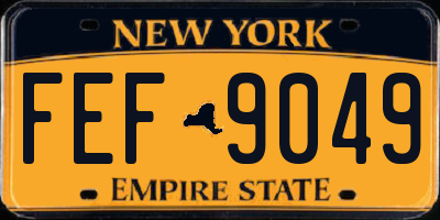 NY license plate FEF9049