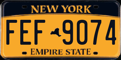 NY license plate FEF9074