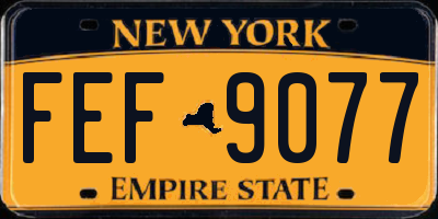 NY license plate FEF9077