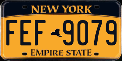 NY license plate FEF9079