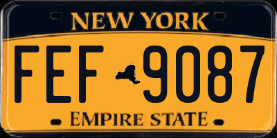 NY license plate FEF9087