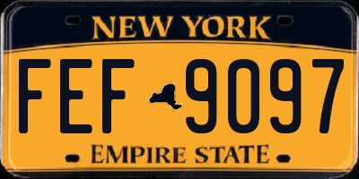 NY license plate FEF9097