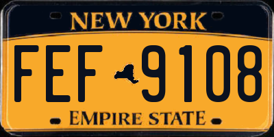 NY license plate FEF9108