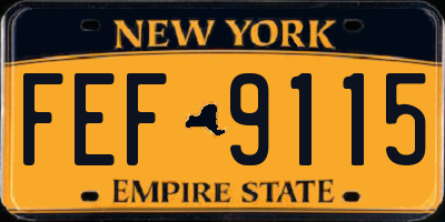NY license plate FEF9115