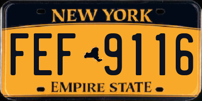NY license plate FEF9116