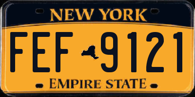 NY license plate FEF9121