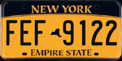 NY license plate FEF9122