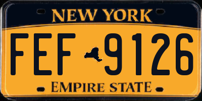 NY license plate FEF9126