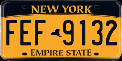 NY license plate FEF9132