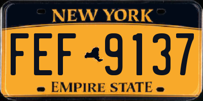 NY license plate FEF9137