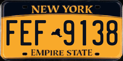 NY license plate FEF9138