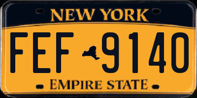 NY license plate FEF9140