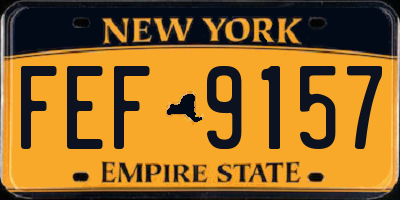 NY license plate FEF9157