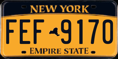 NY license plate FEF9170