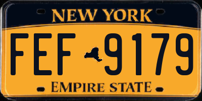 NY license plate FEF9179