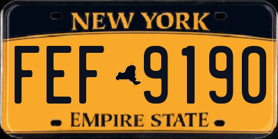 NY license plate FEF9190