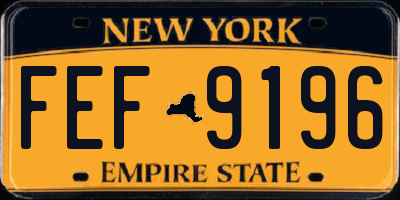 NY license plate FEF9196