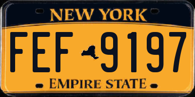 NY license plate FEF9197