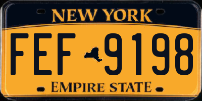NY license plate FEF9198