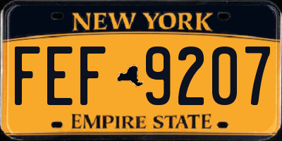 NY license plate FEF9207