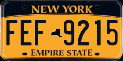 NY license plate FEF9215