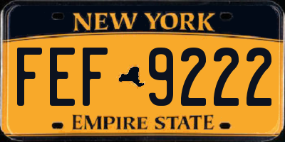 NY license plate FEF9222