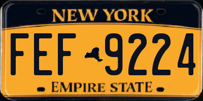 NY license plate FEF9224