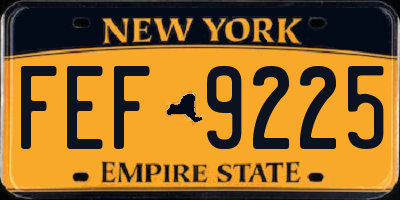 NY license plate FEF9225