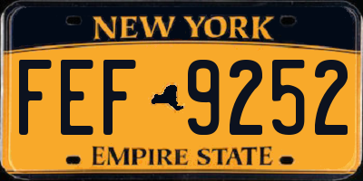 NY license plate FEF9252