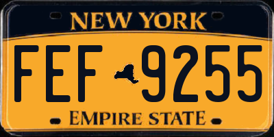 NY license plate FEF9255