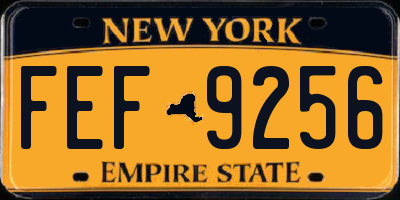 NY license plate FEF9256