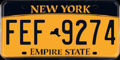 NY license plate FEF9274