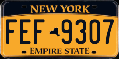 NY license plate FEF9307